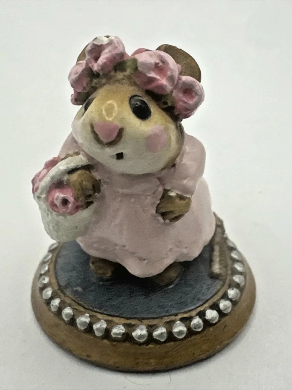 Wee Forest Folk C-6 Flower Girl 1988 Pink Dress Flowers WFF Annette Peterson